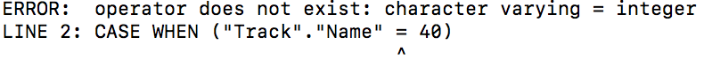 Error caused by wrong data types